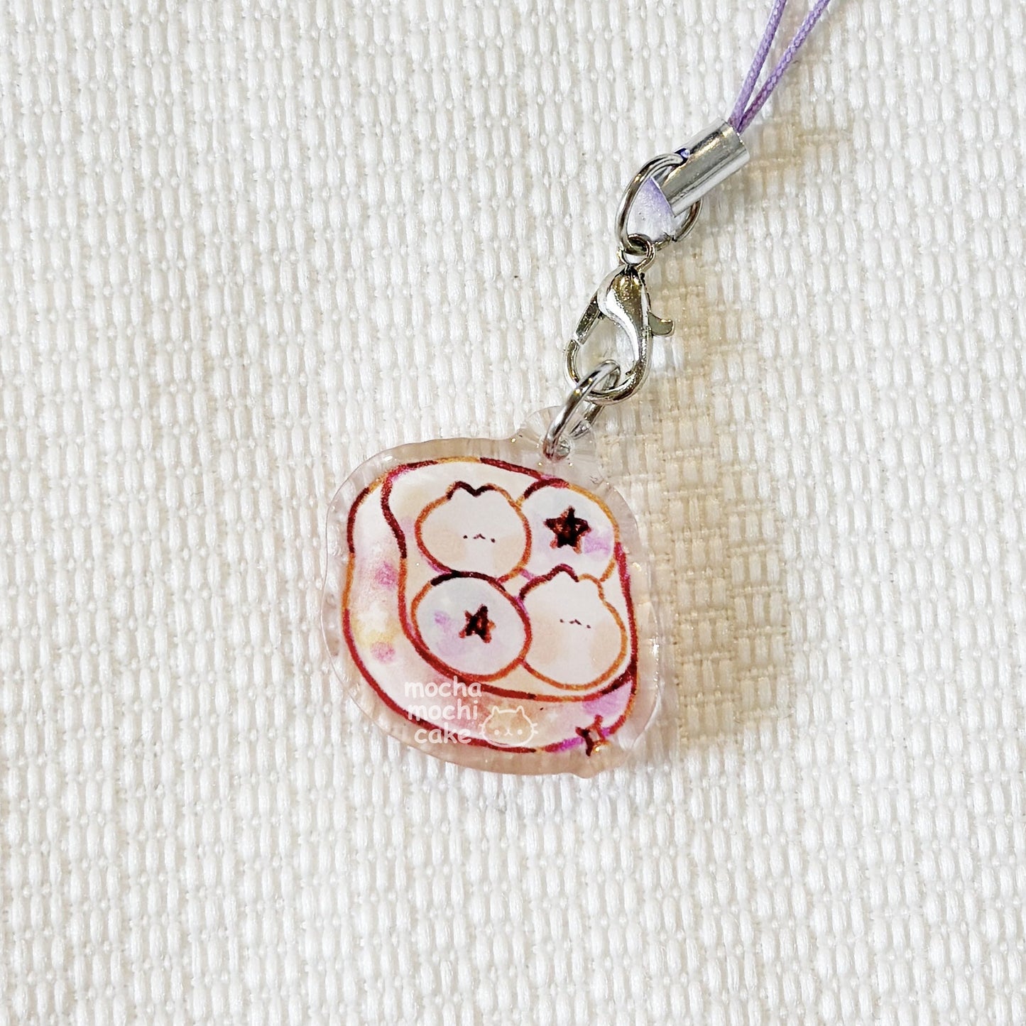 Blueberry Toast Phone Charm