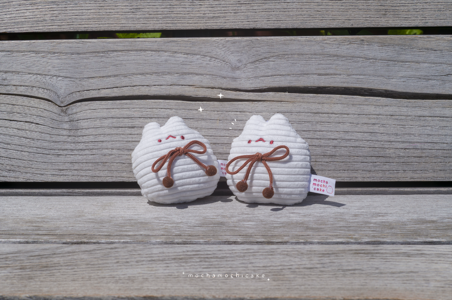 Big Bowtie Corduroy Kitty Plush Keychain