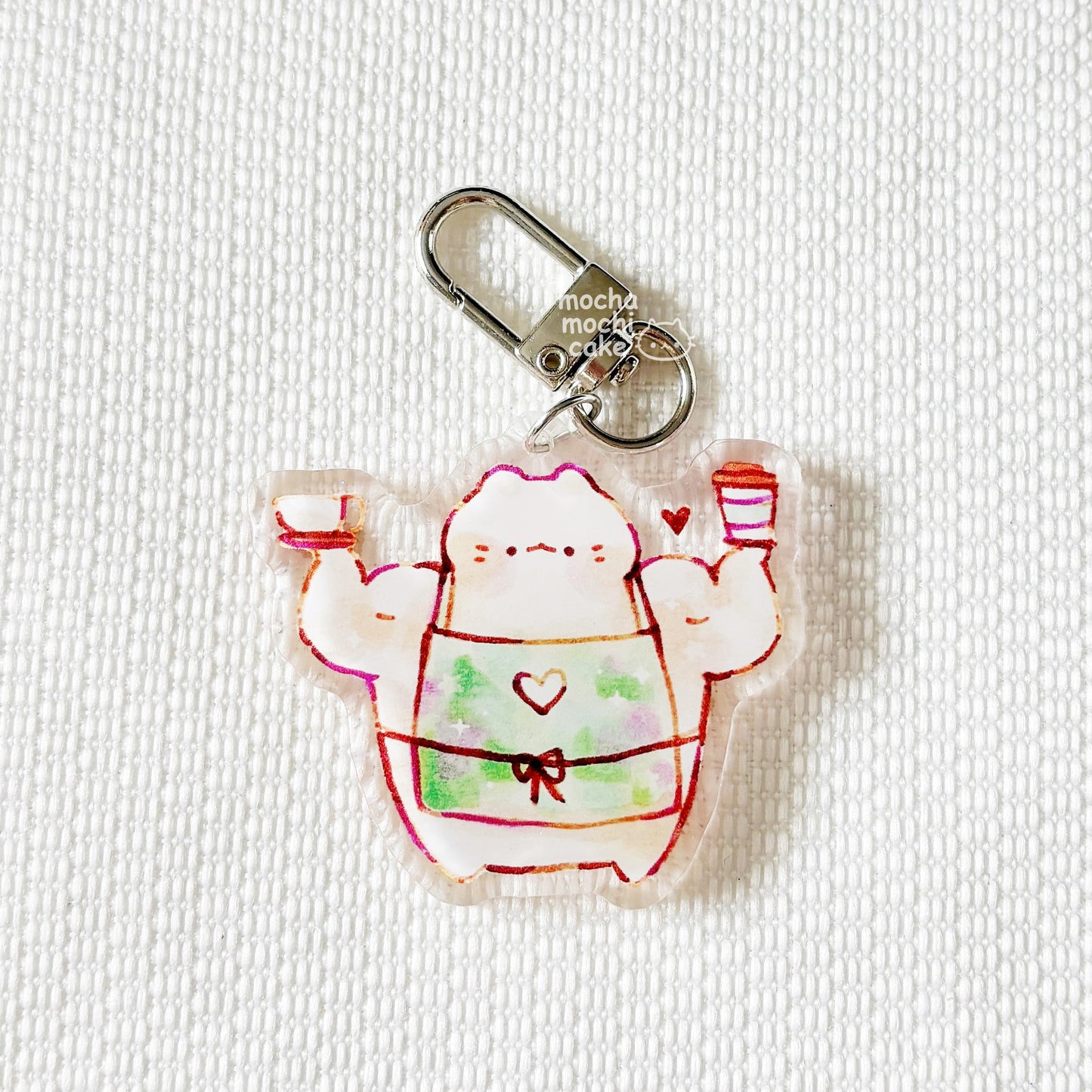 Buff Barista Kitty Acrylic Keychain