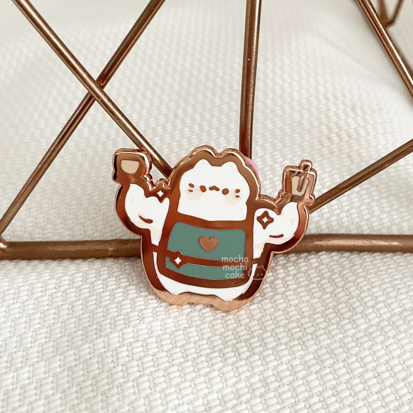 Buff Barista Kitty Hard Enamel Pin