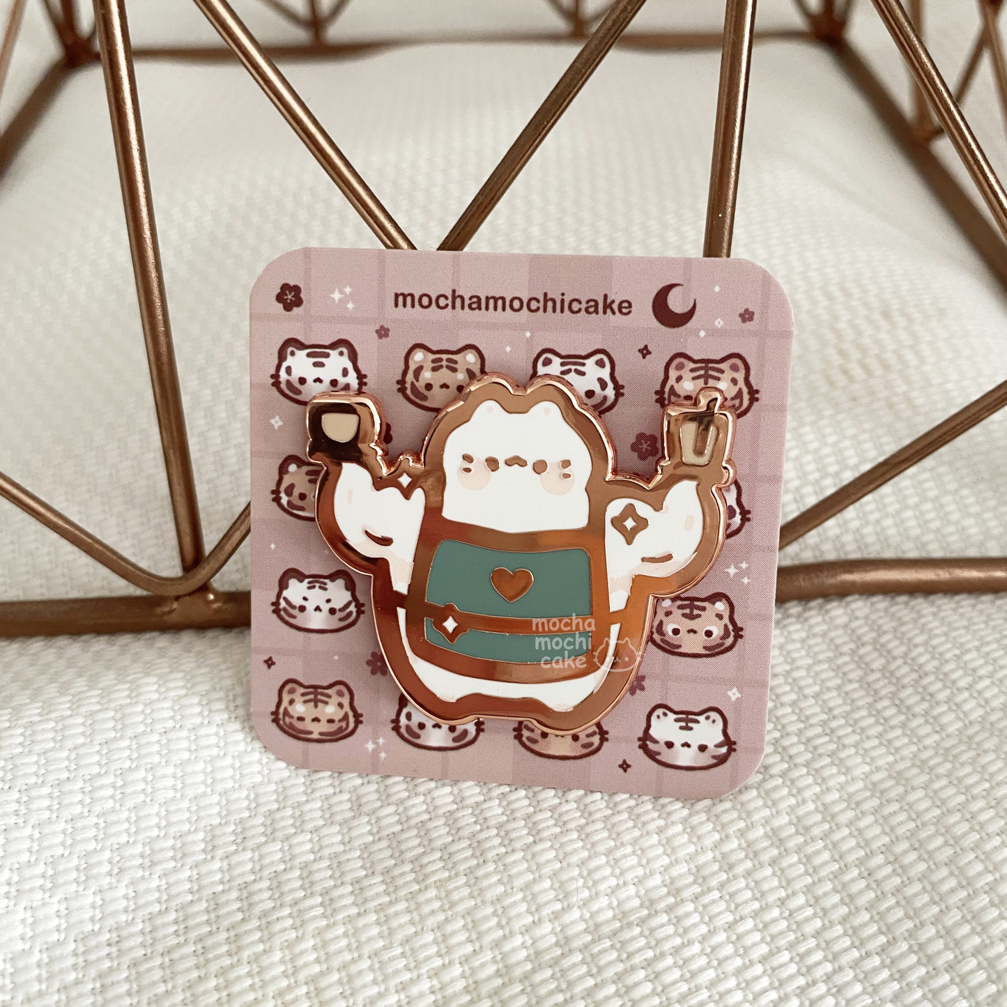 Buff Barista Kitty Hard Enamel Pin