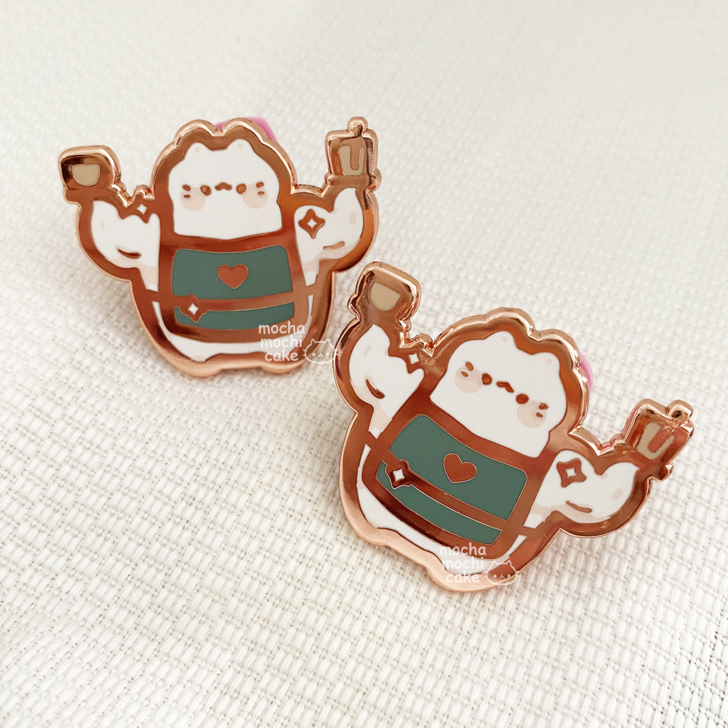 Buff Barista Kitty Hard Enamel Pin