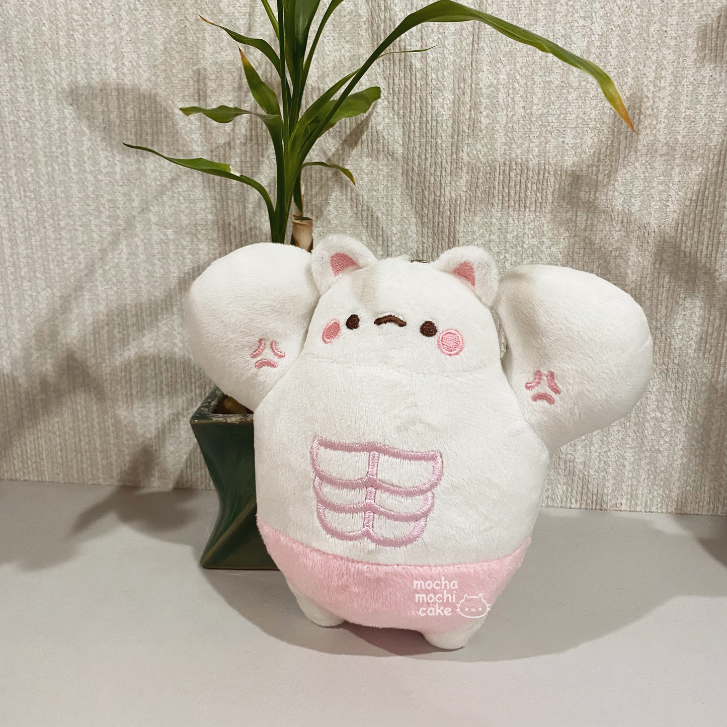 Buff Boy Kitty Plush Keychain