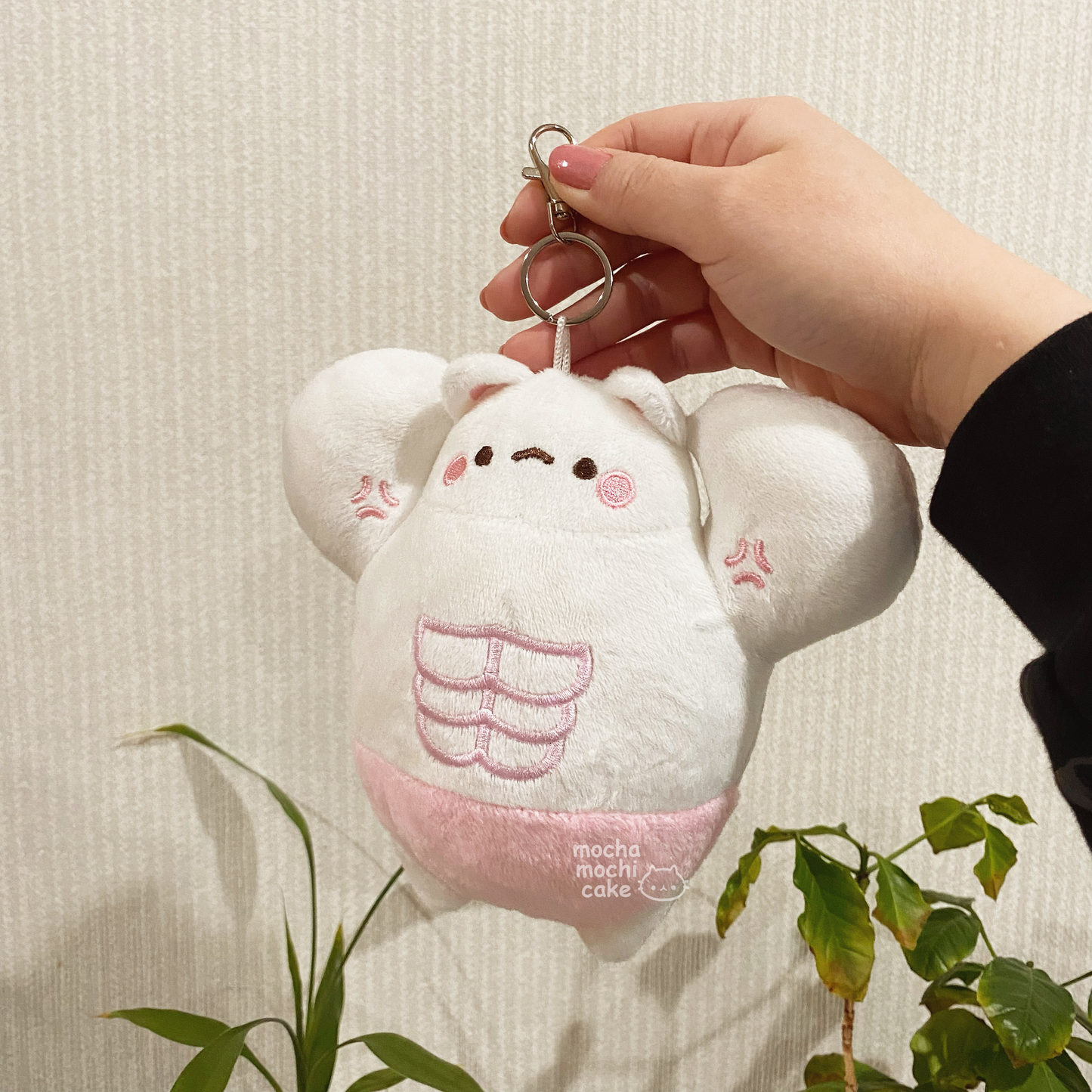 Buff Boy Kitty Plush Keychain