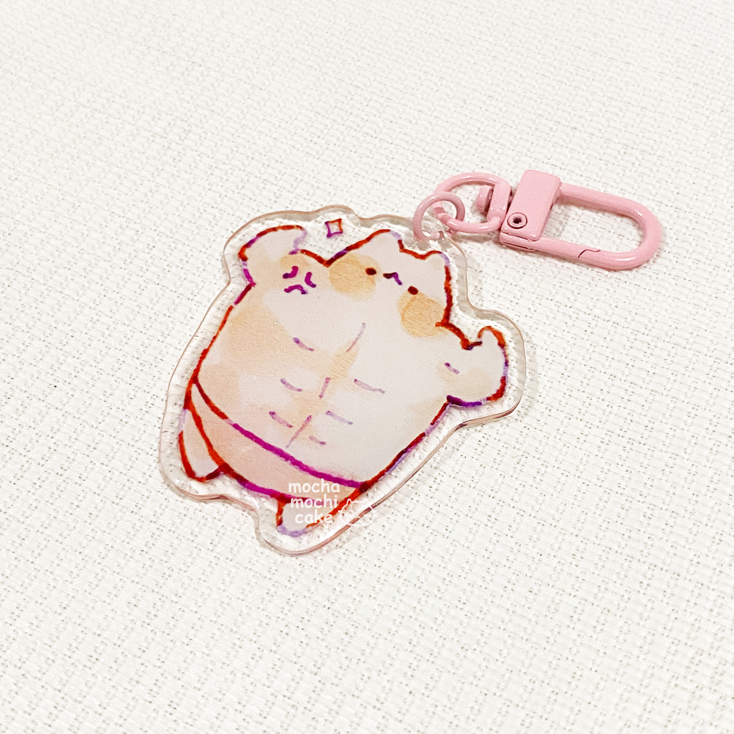 Buff Kitty Acrylic Keychain