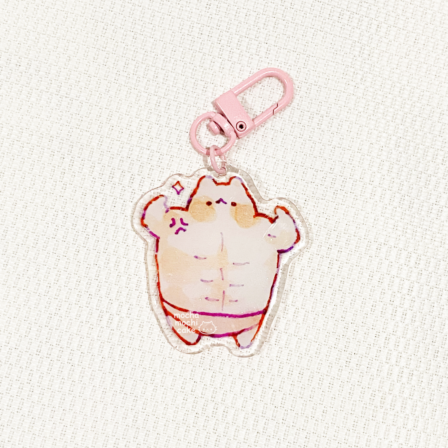 Buff Kitty Acrylic Keychain