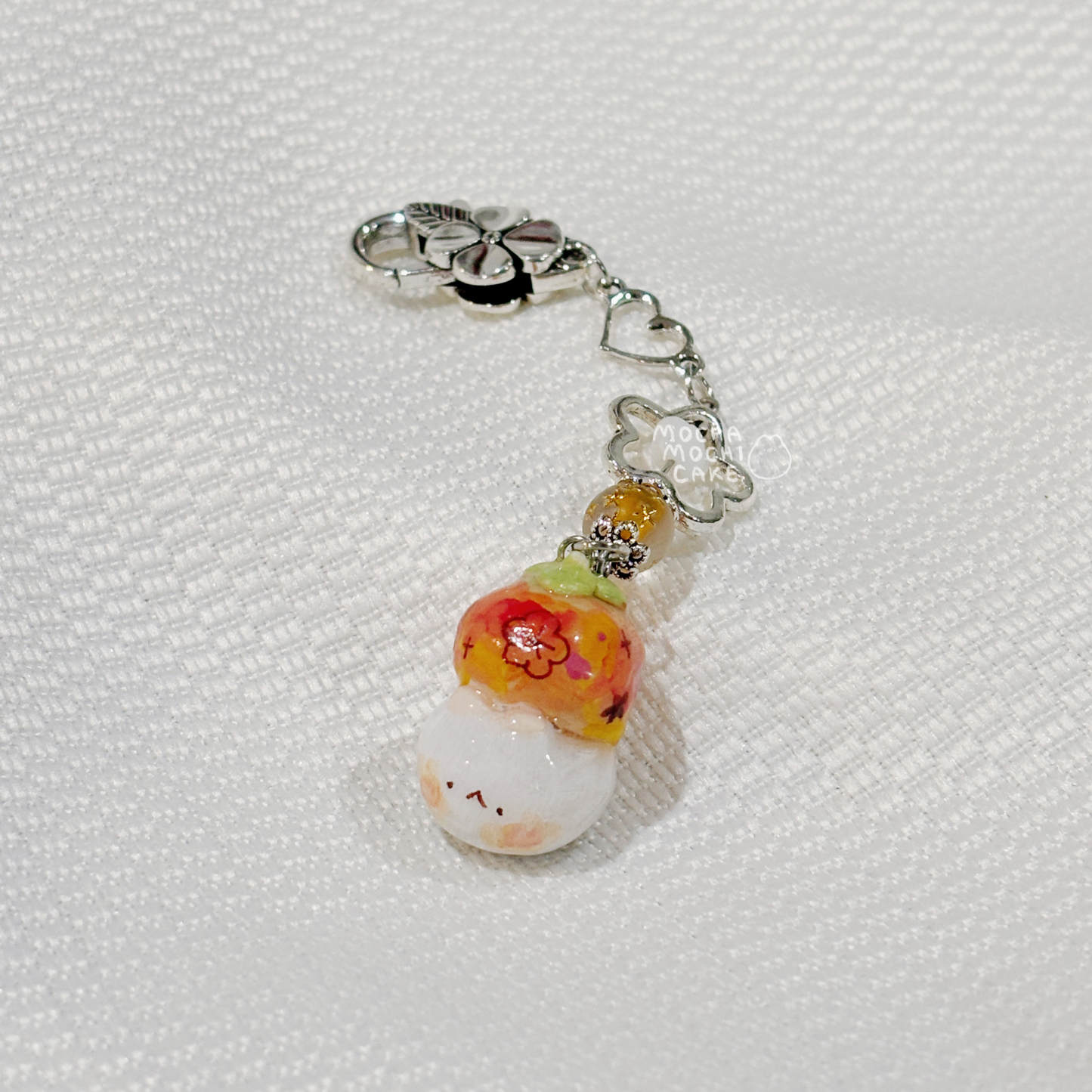 Orange Kitty Polymer Clay Keychain