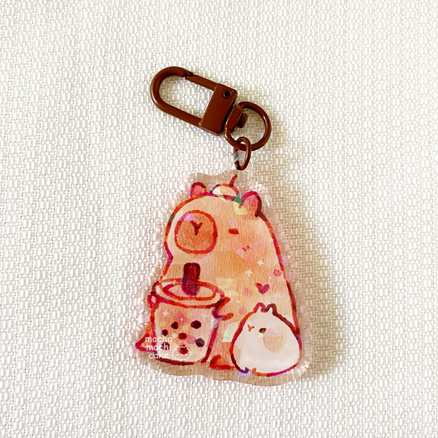 Capybara Boba Acrylic Keychain