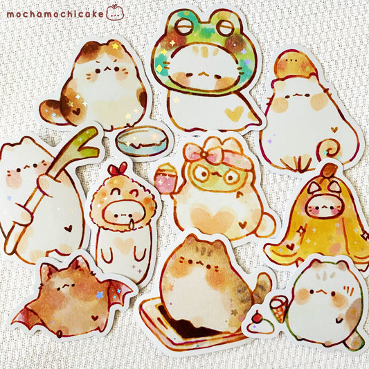 Cute Chonky Animals 8 Vinyl Stickers