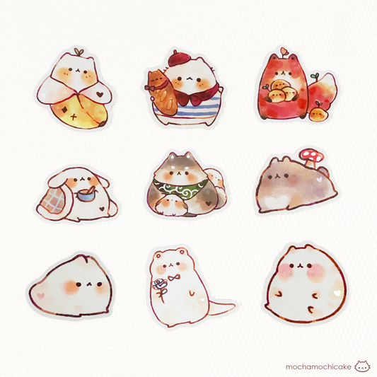 Cute Chonky Animals 2 Vinyl Stickers