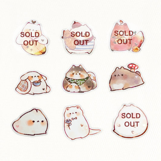 Cute Chonky Animals 2 Vinyl Stickers