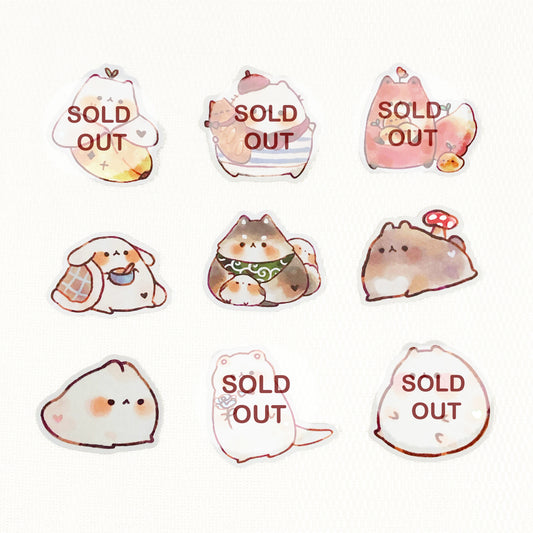 Cute Chonky Animals 2 Vinyl Stickers