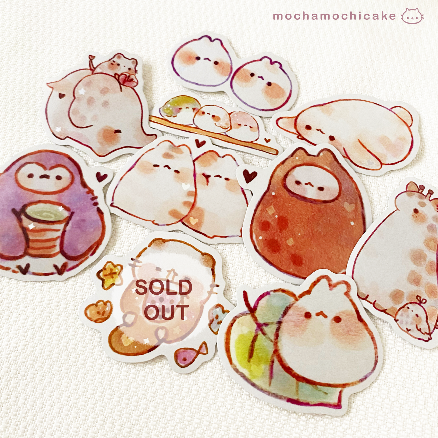 Cute Chonky Animals 6 Vinyl Stickers