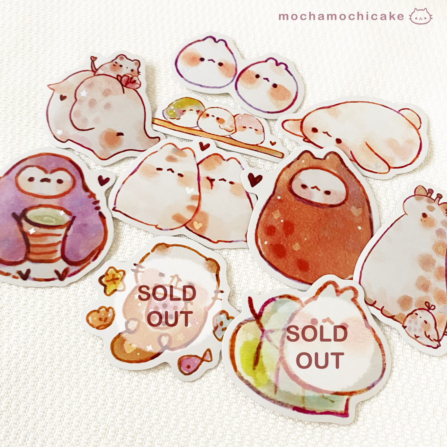 Cute Chonky Animals 6 Vinyl Stickers