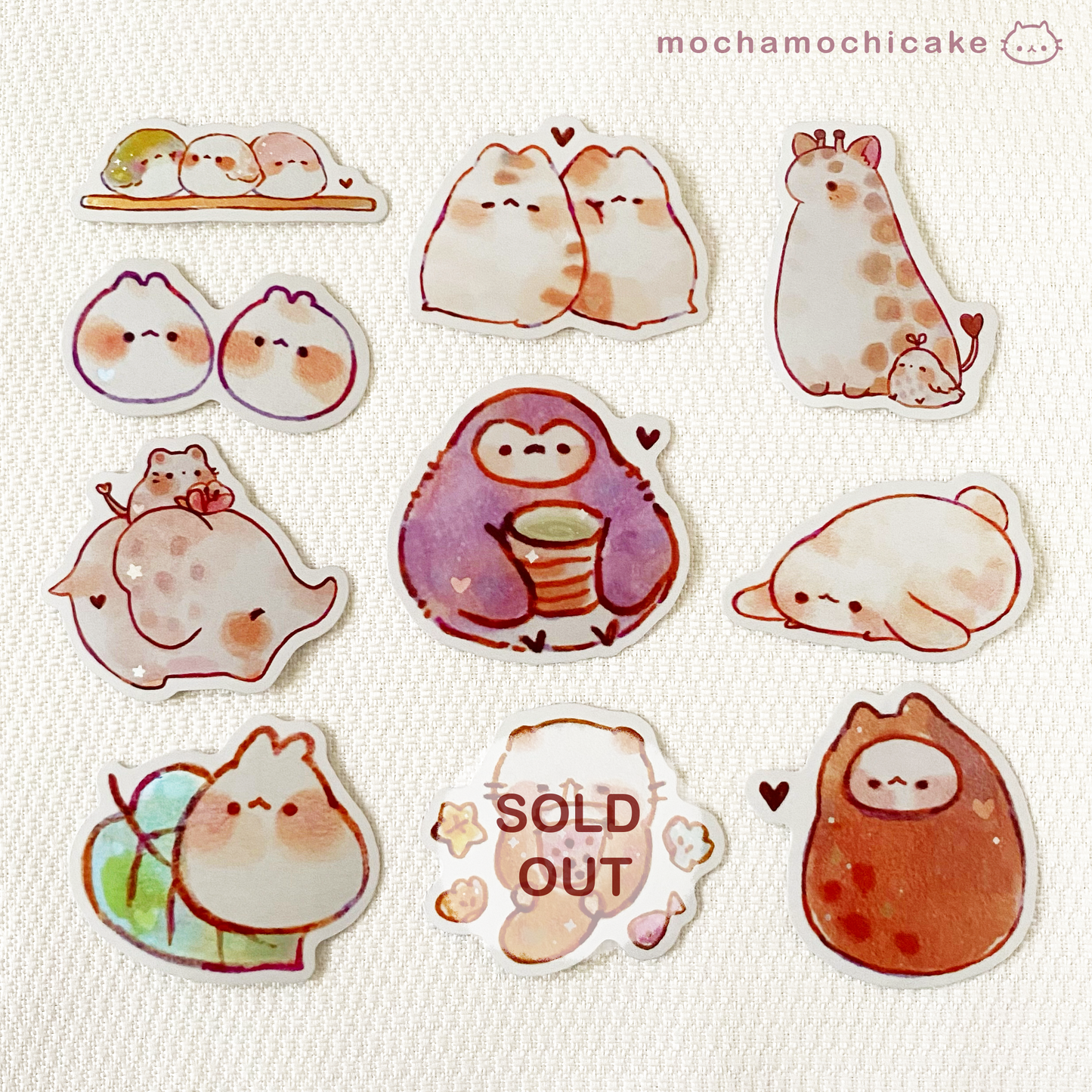 Cute Chonky Animals 6 Vinyl Stickers