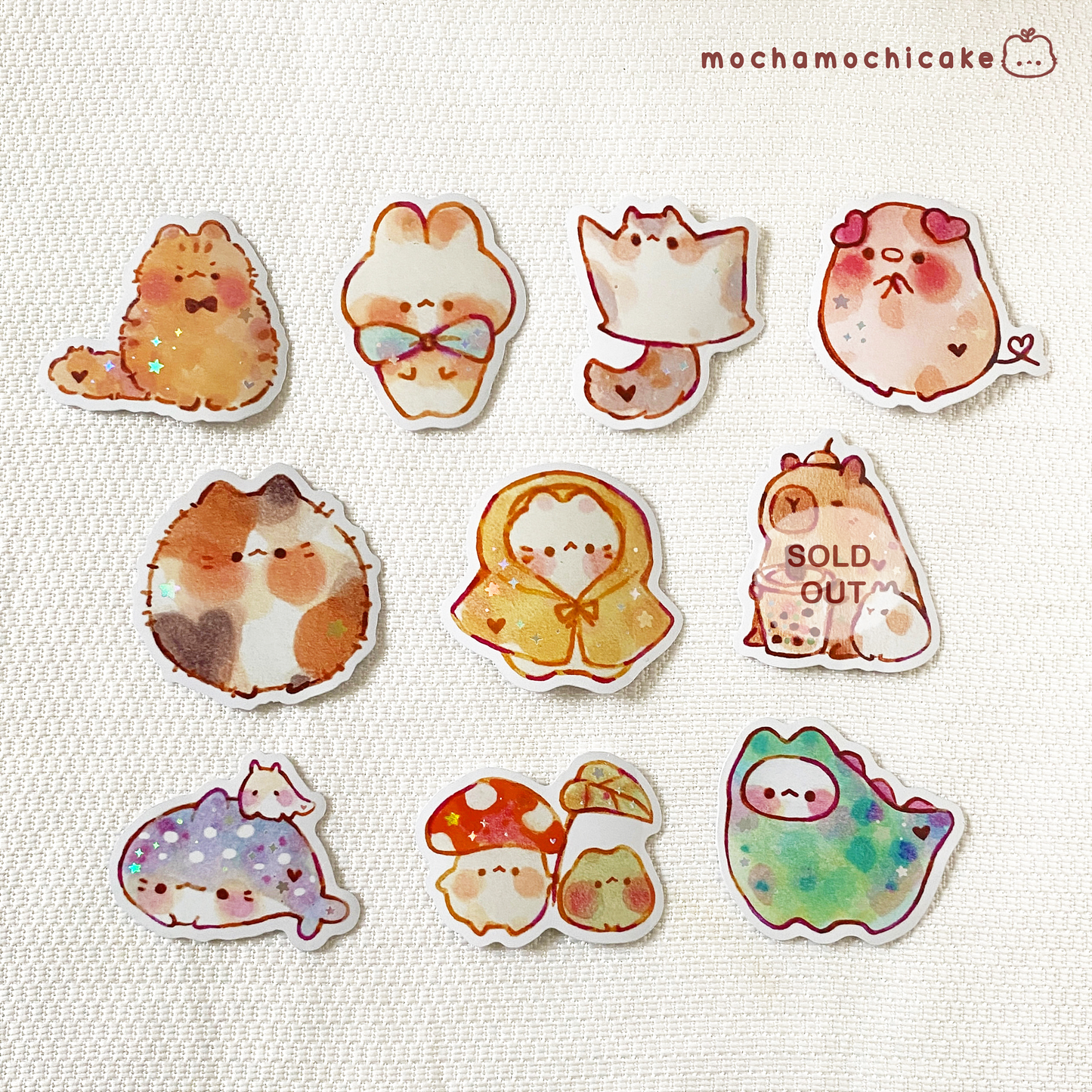 Cute Chonky Animals 7 Vinyl Stickers