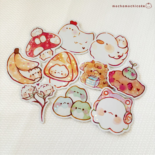 Cute Chonky Animals 9 Vinyl Stickers