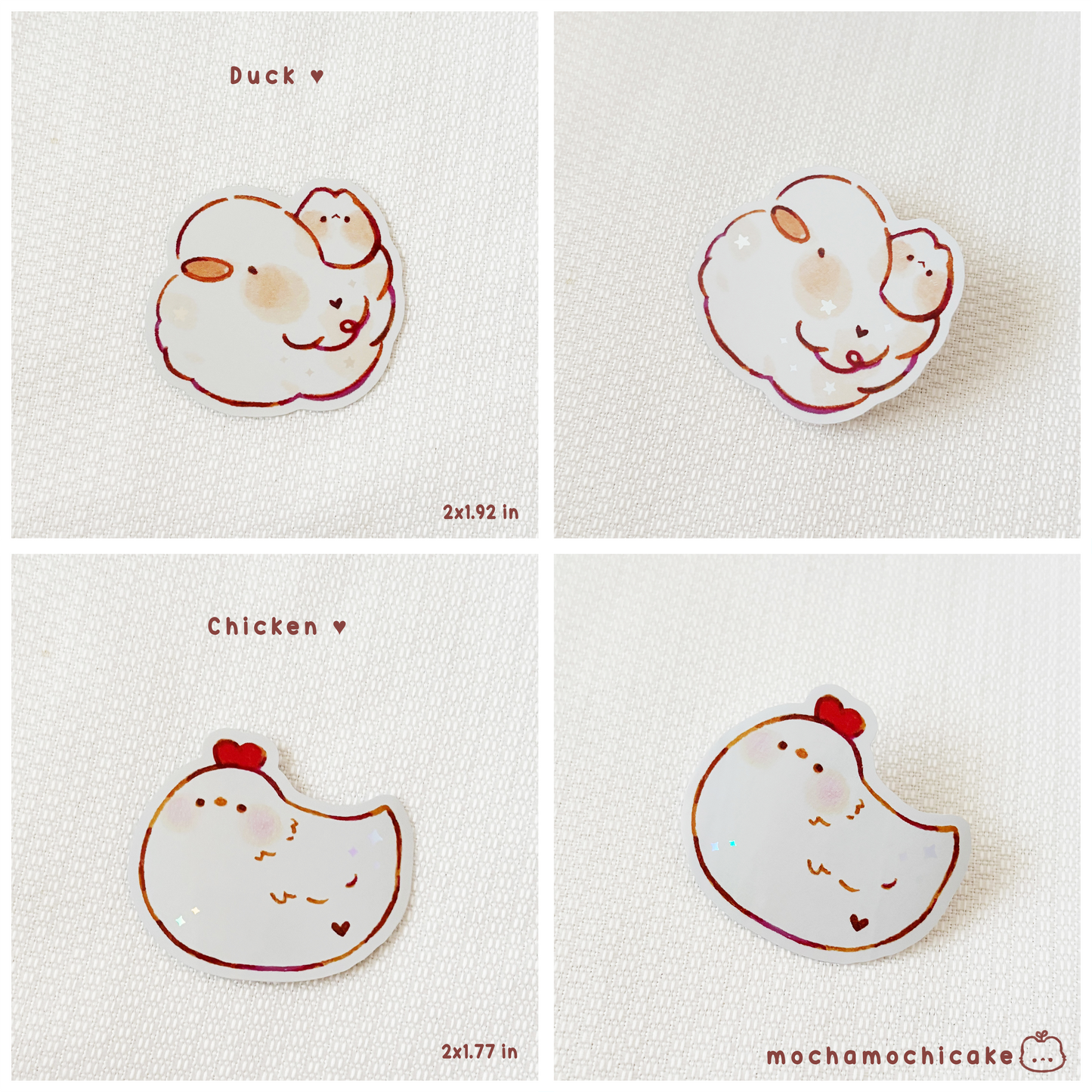 Cute Chonky Animals 9 Vinyl Stickers