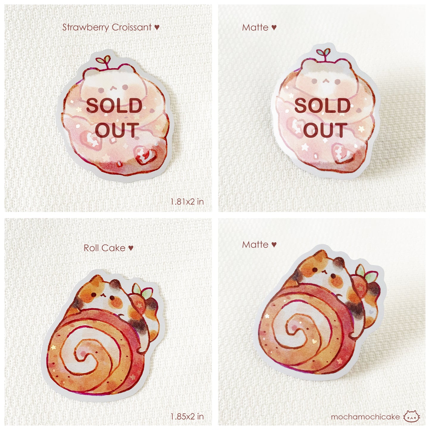 Cute Animal Desserts 5 Vinyl Stickers