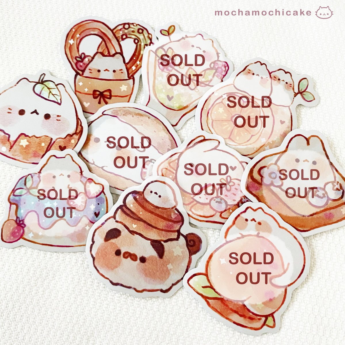 Cute Animal Desserts 8 Vinyl Stickers