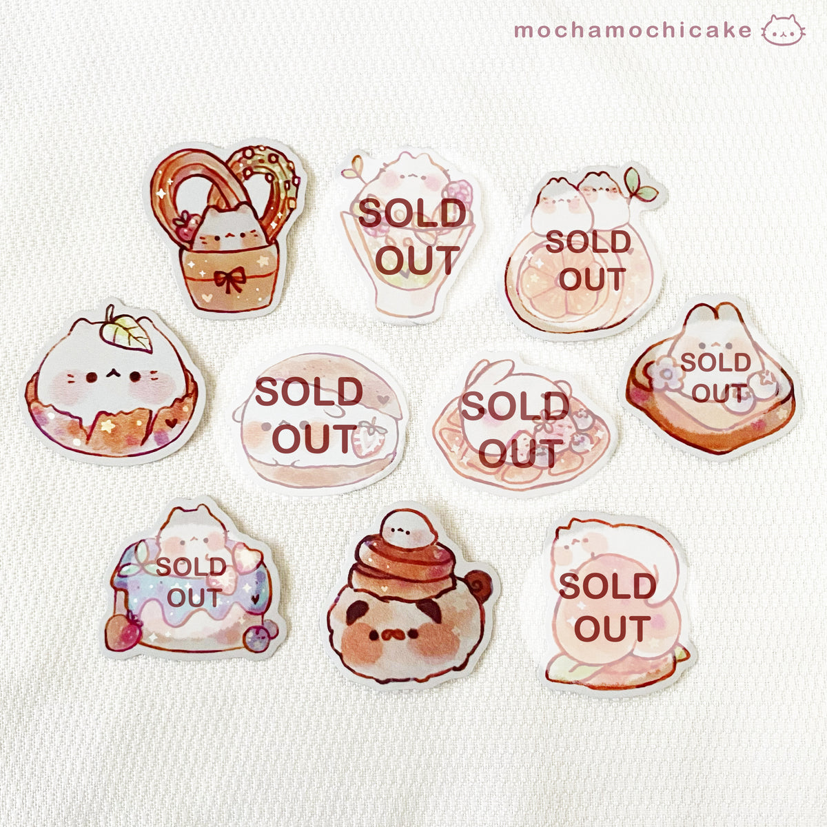 Cute Animal Desserts 8 Vinyl Stickers