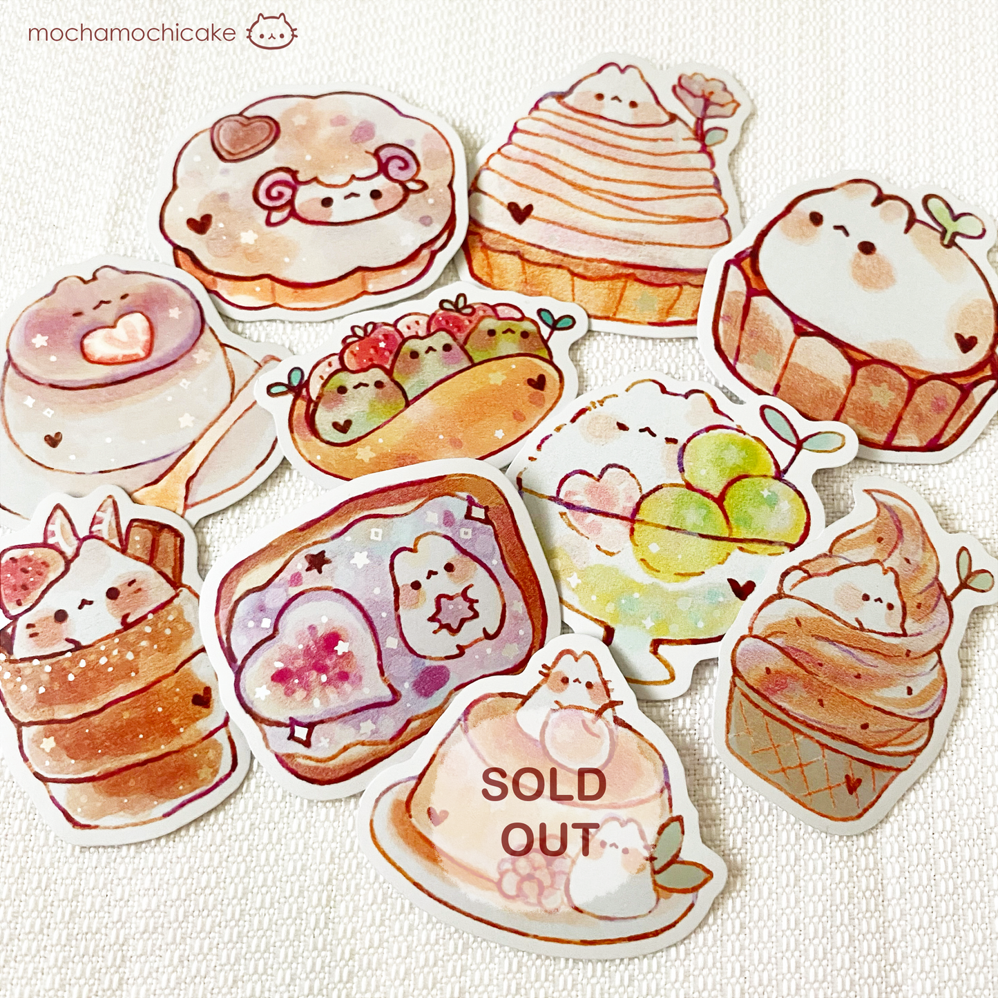 Cute Animal Desserts 7 Vinyl Stickers