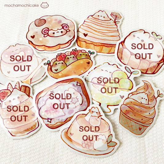 Cute Animal Desserts 7 Vinyl Stickers