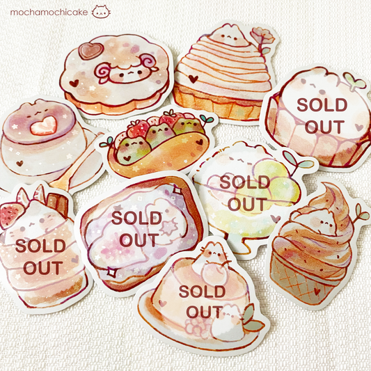 Cute Animal Desserts 7 Vinyl Stickers
