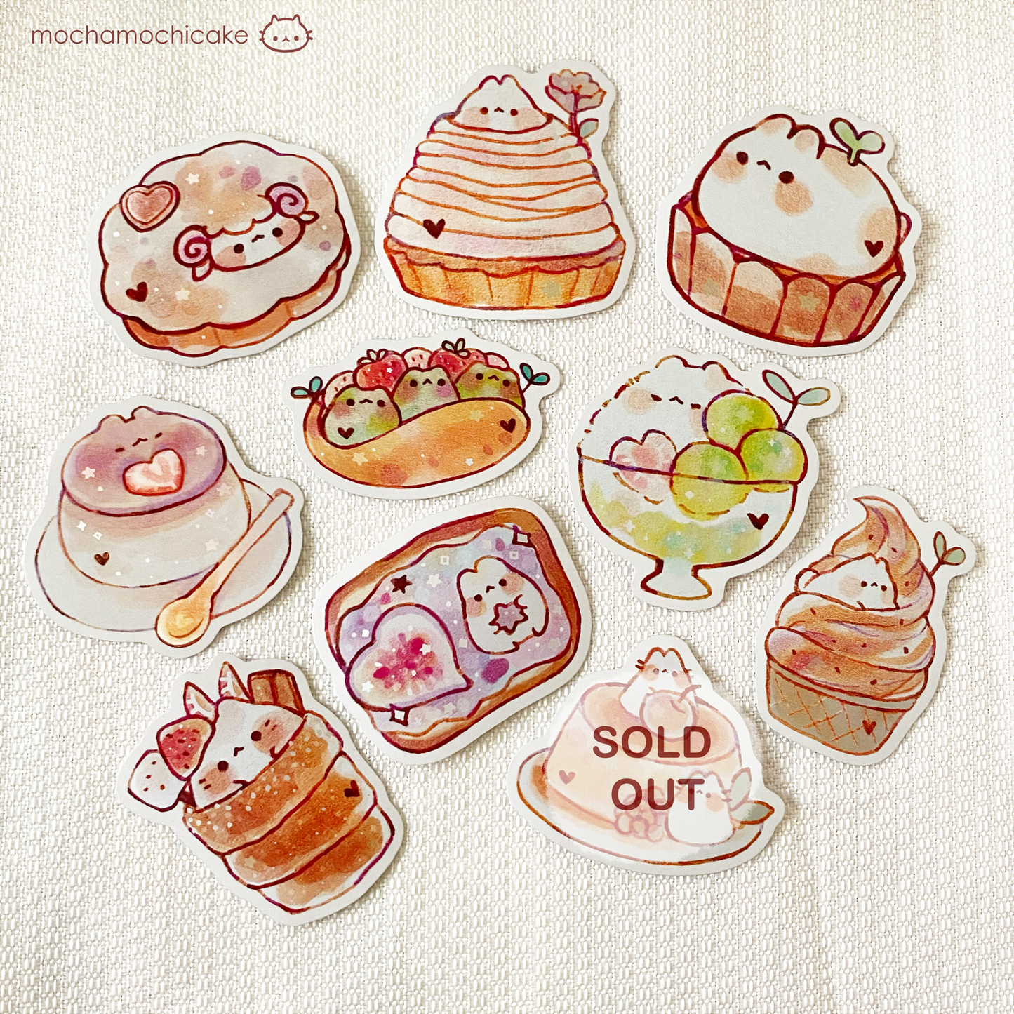 Cute Animal Desserts 7 Vinyl Stickers