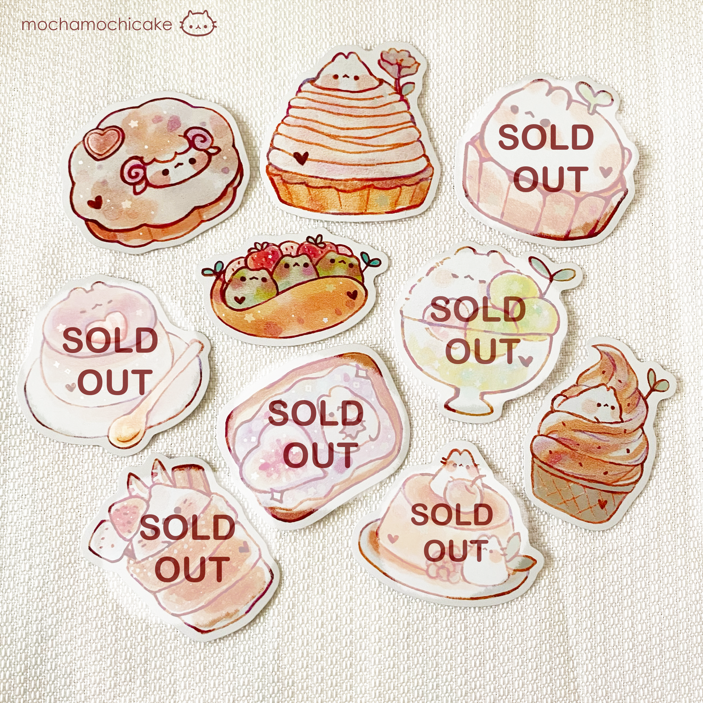 Cute Animal Desserts 7 Vinyl Stickers