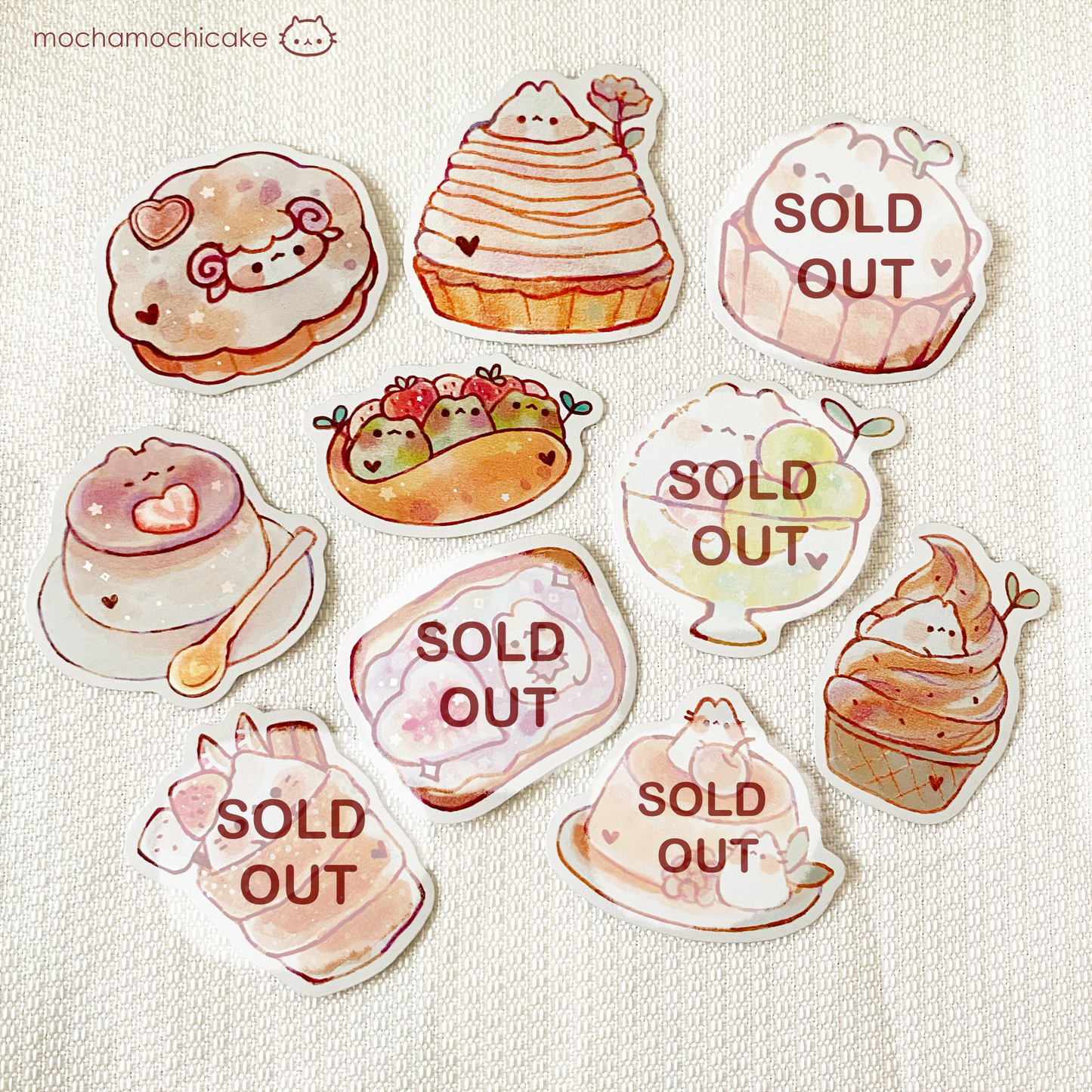 Cute Animal Desserts 7 Vinyl Stickers