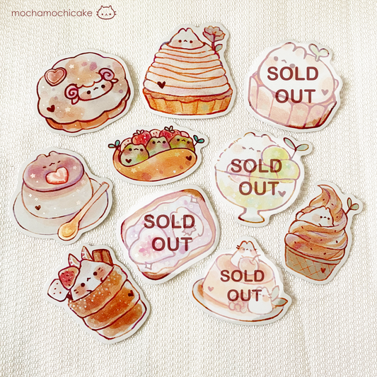 Cute Animal Desserts 7 Vinyl Stickers
