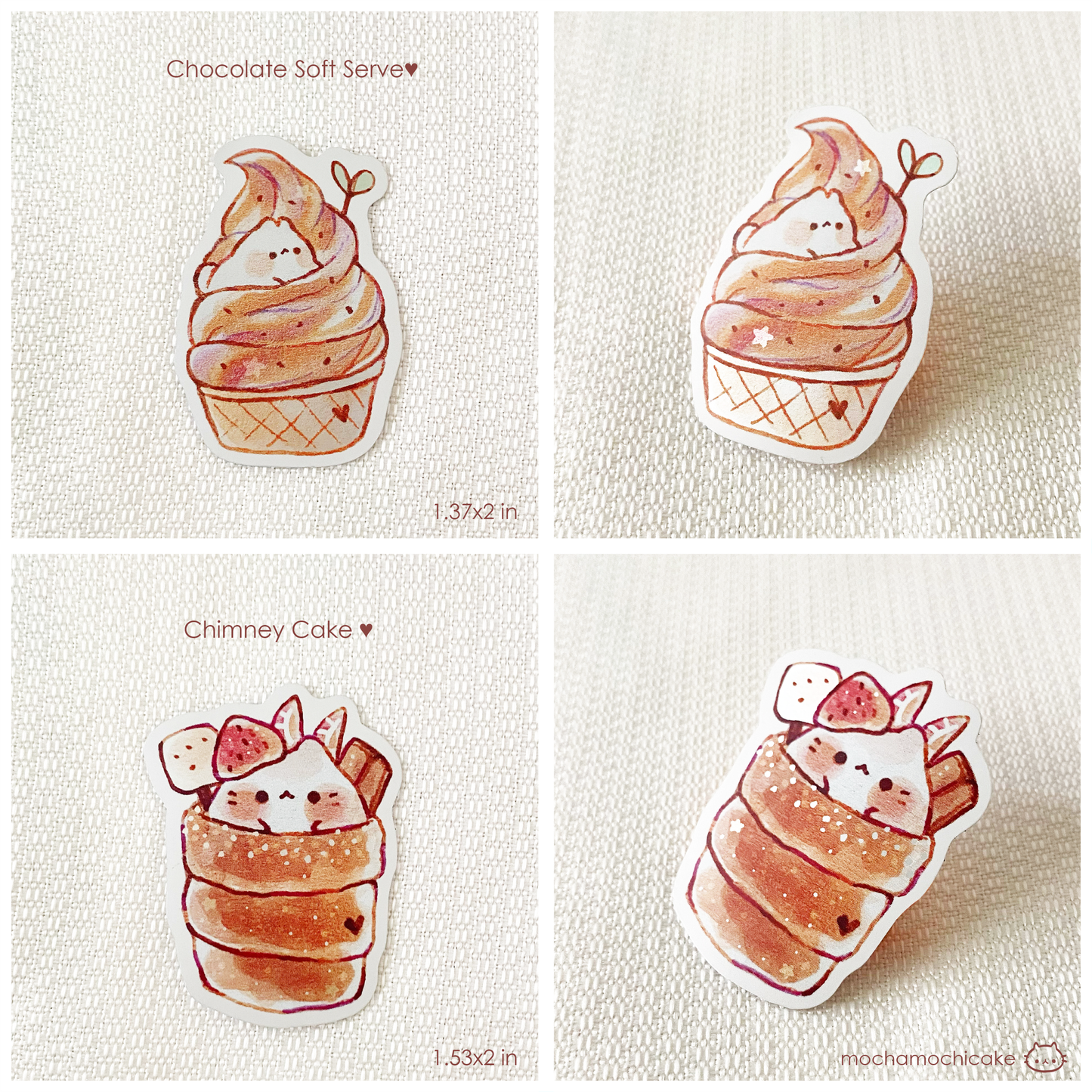 Cute Animal Desserts 7 Vinyl Stickers