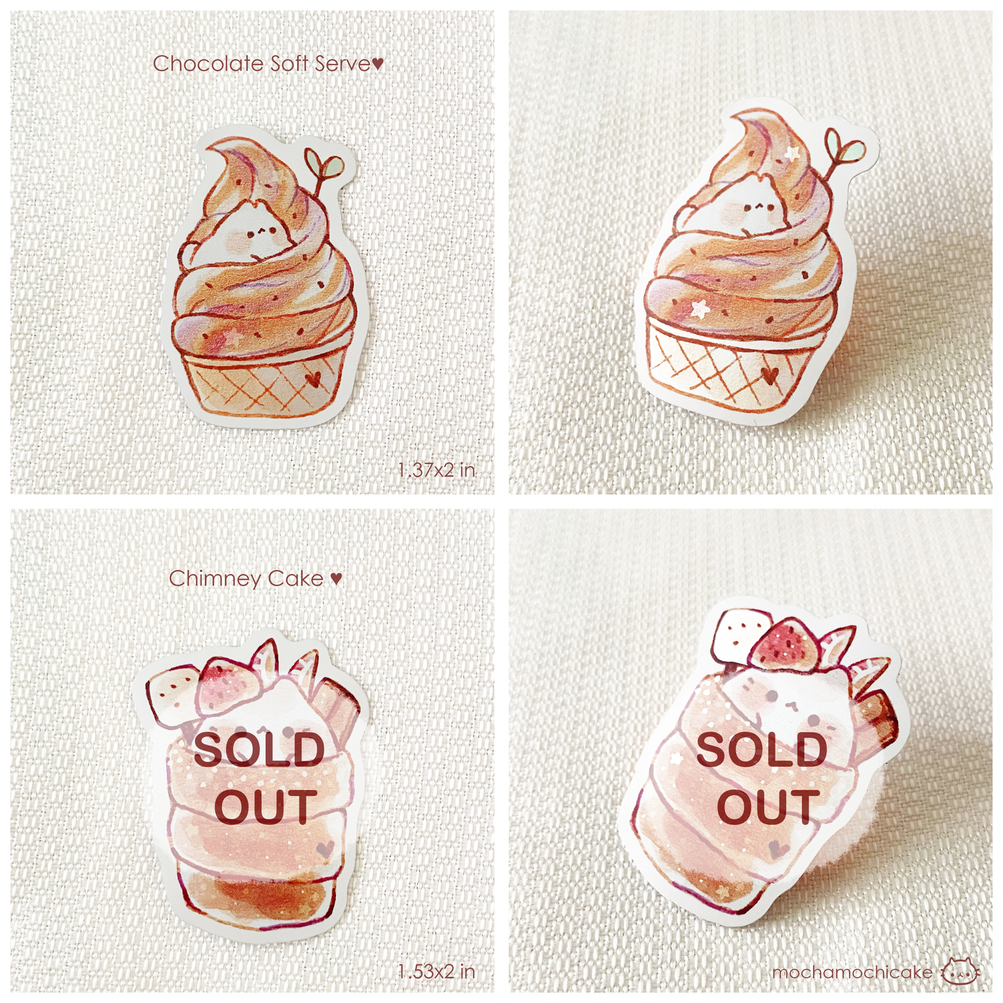 Cute Animal Desserts 7 Vinyl Stickers