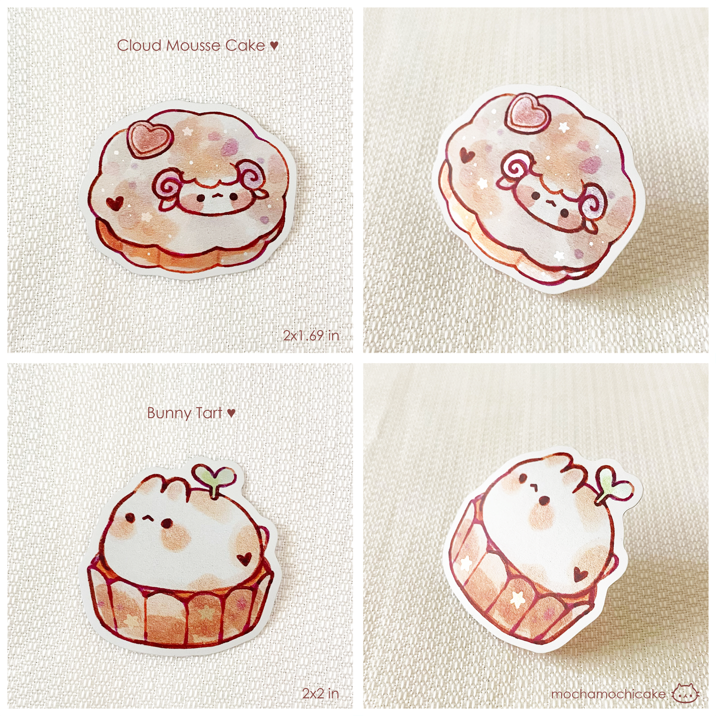 Cute Animal Desserts 7 Vinyl Stickers