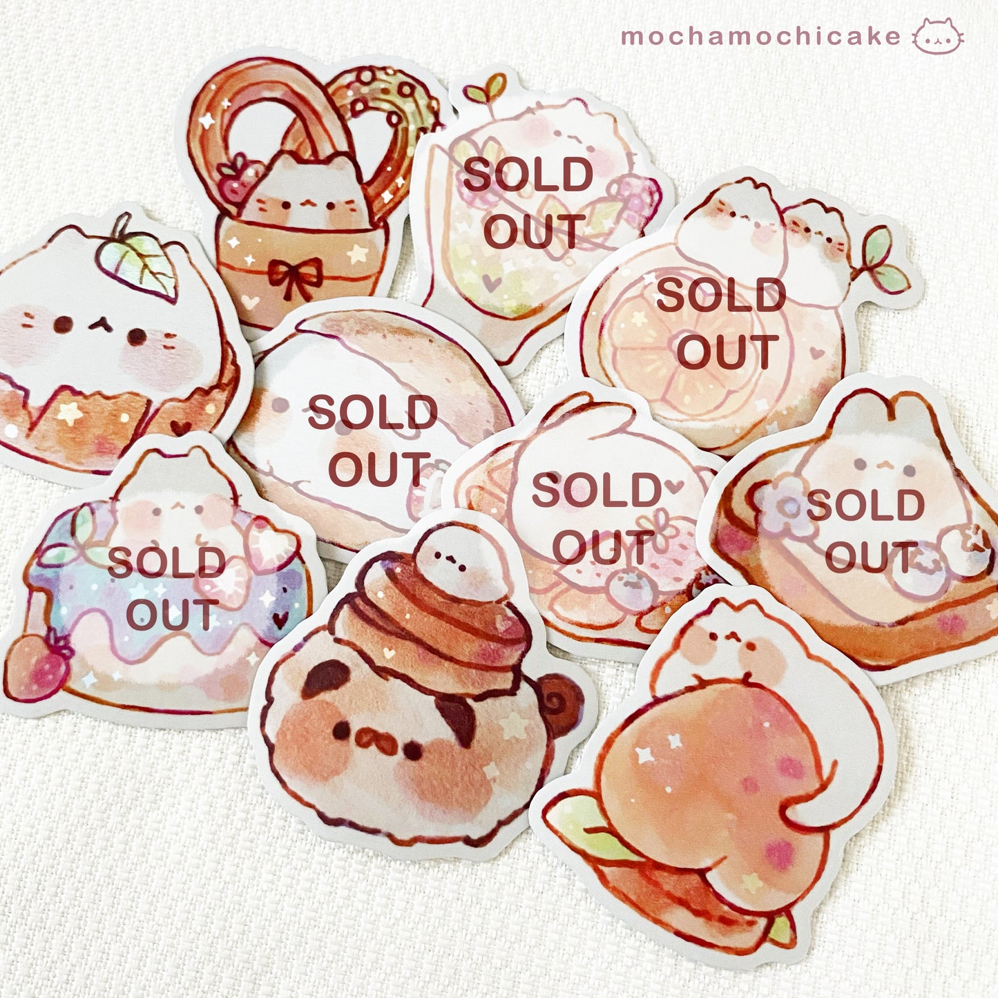 Cute Animal Desserts 8 Vinyl Stickers