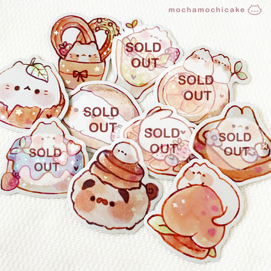 Cute Animal Desserts 8 Vinyl Stickers