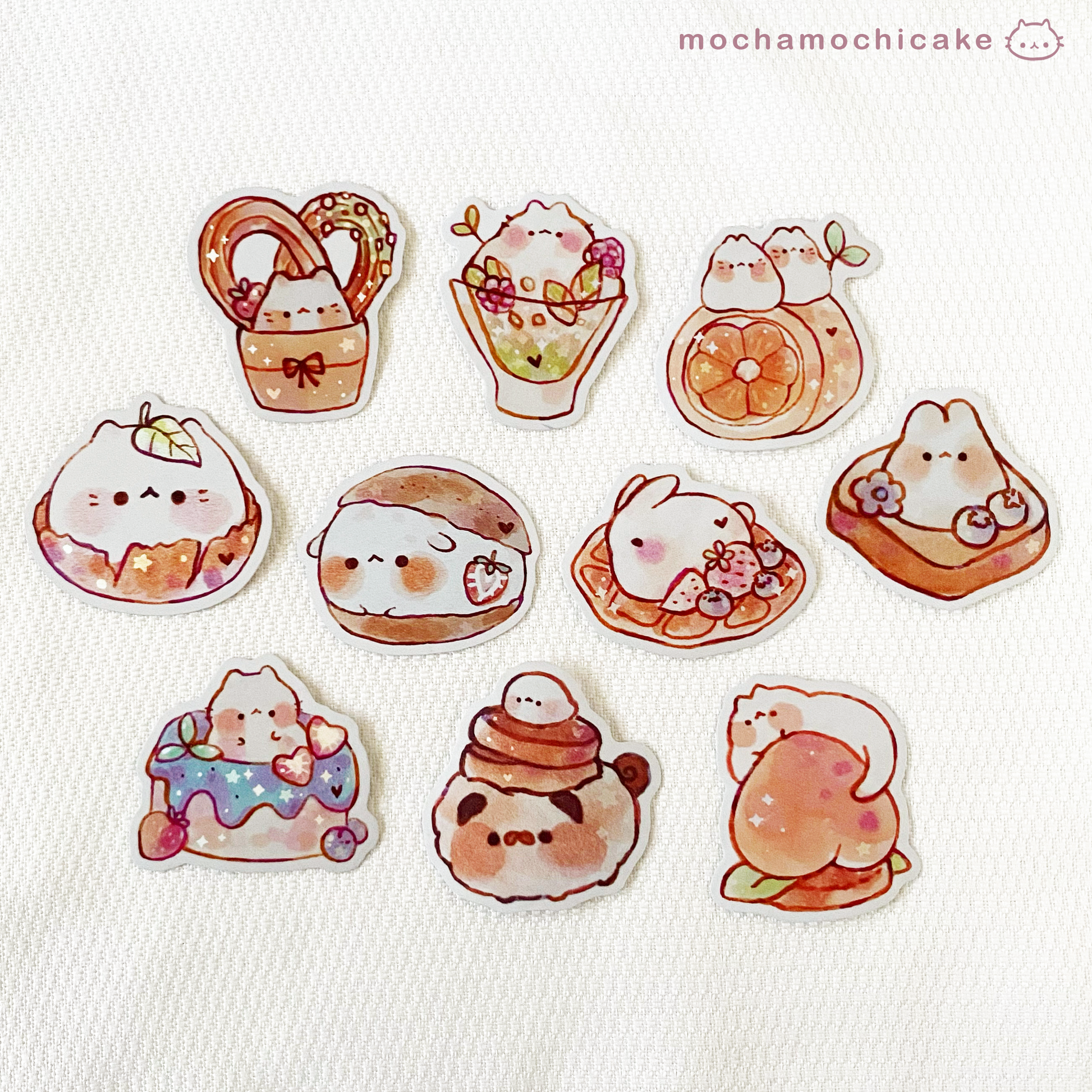 Cute Animal Desserts 2 Sticker Sheet/laptop Stickers/ Cute Stickers/ Vinyl  Stickers/ Waterproof/ Journal/ Art 