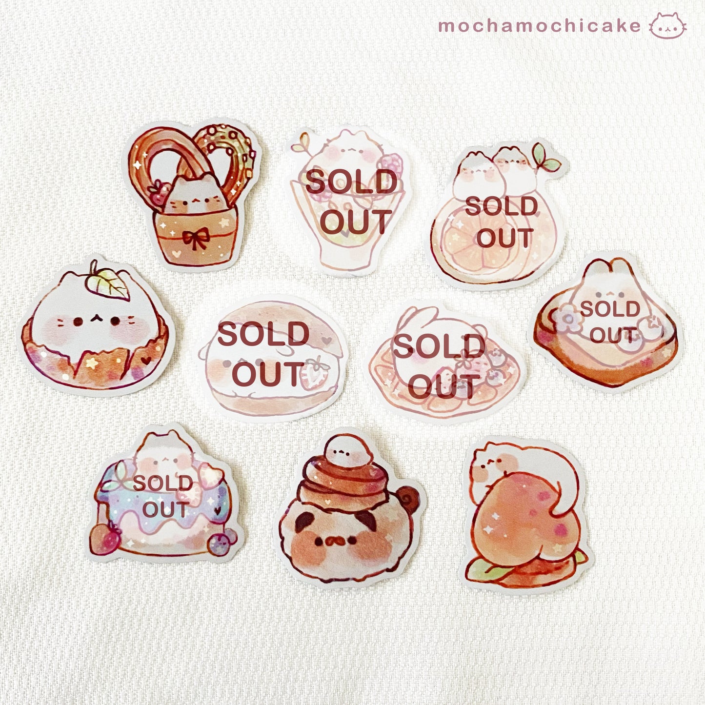 Cute Animal Desserts 8 Vinyl Stickers