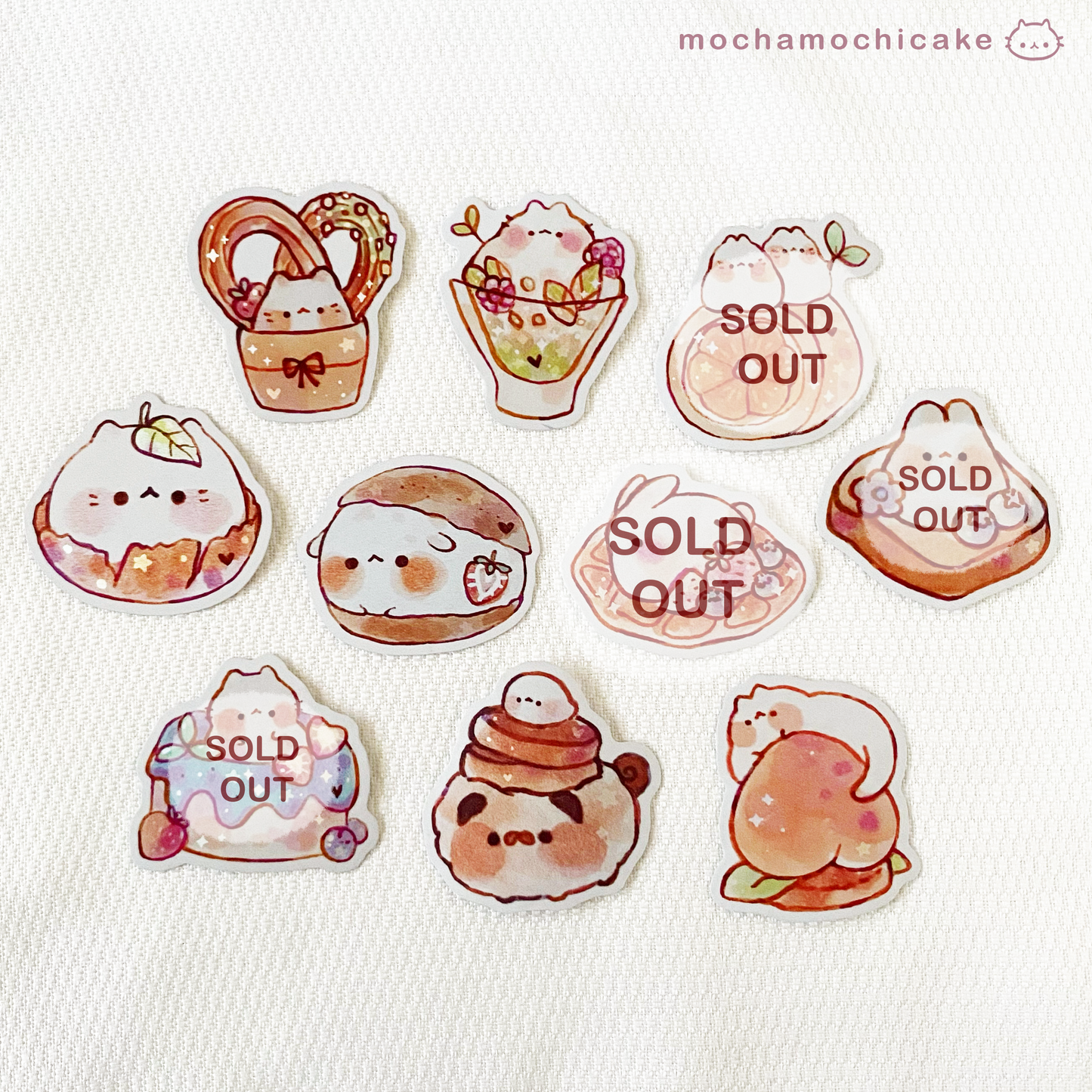 Cute Animal Desserts 8 Vinyl Stickers