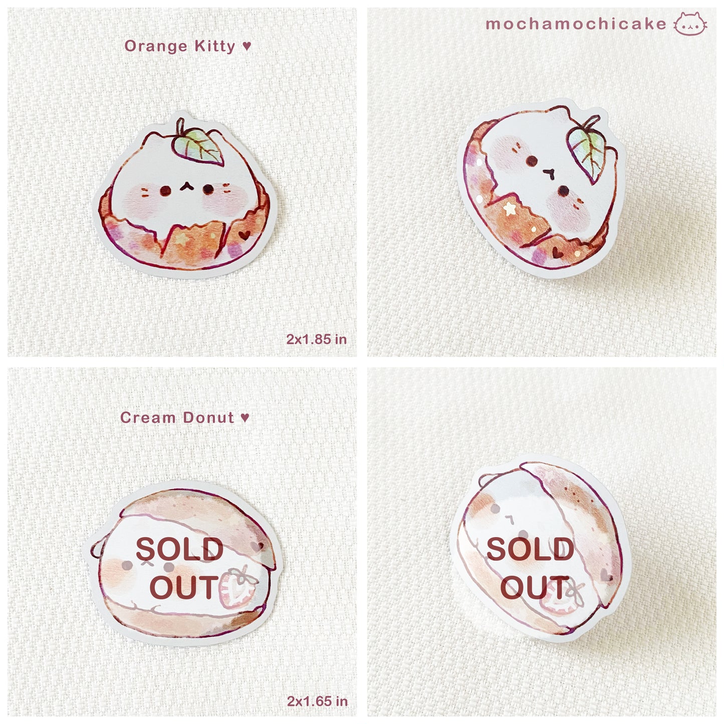 Cute Animal Desserts 8 Vinyl Stickers