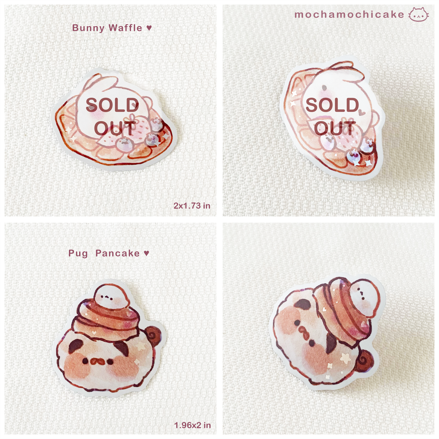 Cute Animal Desserts 8 Vinyl Stickers