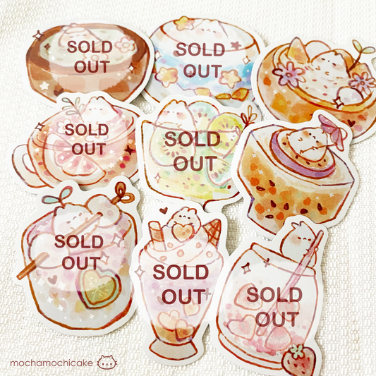 Cute Little Drinks Vinyl Stickers