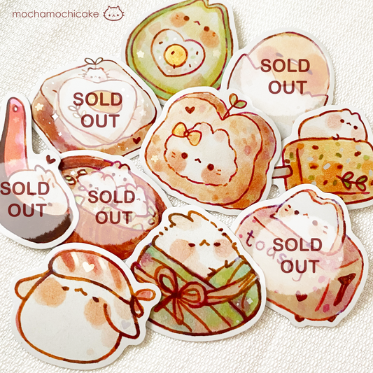 Cute Animal Foodies 3 Vinyl Stickers