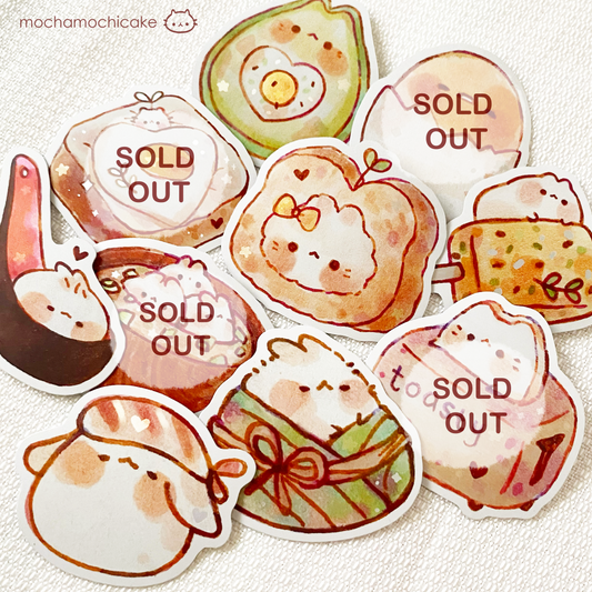 Cute Animal Foodies 3 Vinyl Stickers