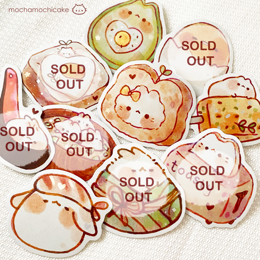 Cute Animal Foodies 3 Vinyl Stickers