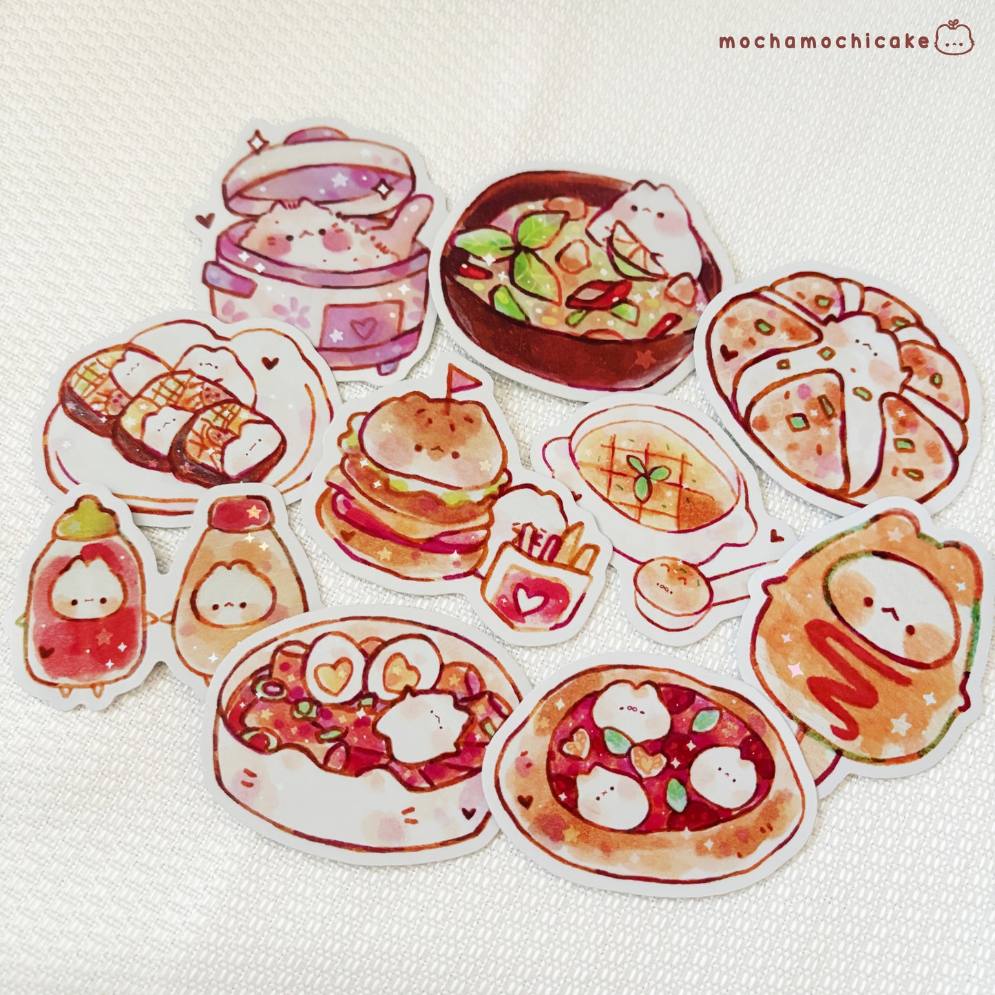 Cute Animal Foodies 4 Vinyl Stickers