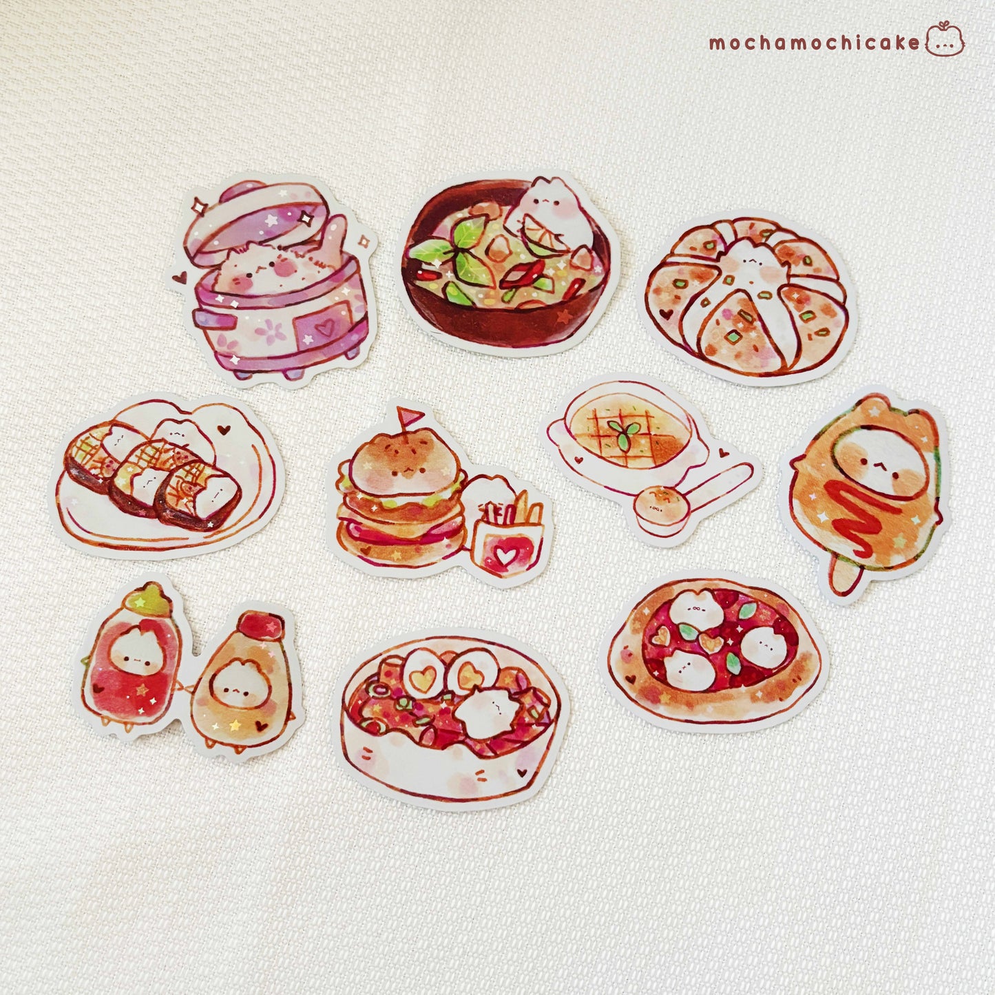 Cute Animal Foodies 4 Vinyl Stickers