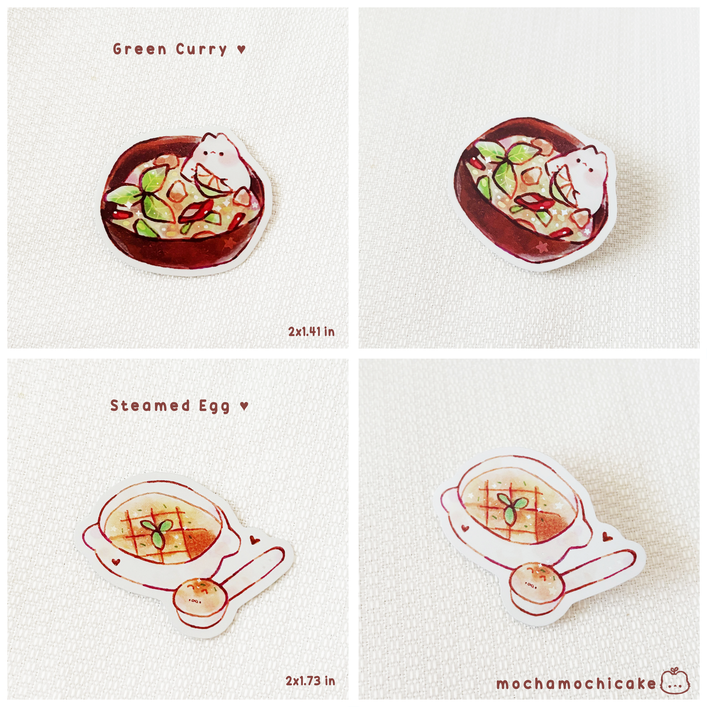 Cute Animal Foodies 4 Vinyl Stickers