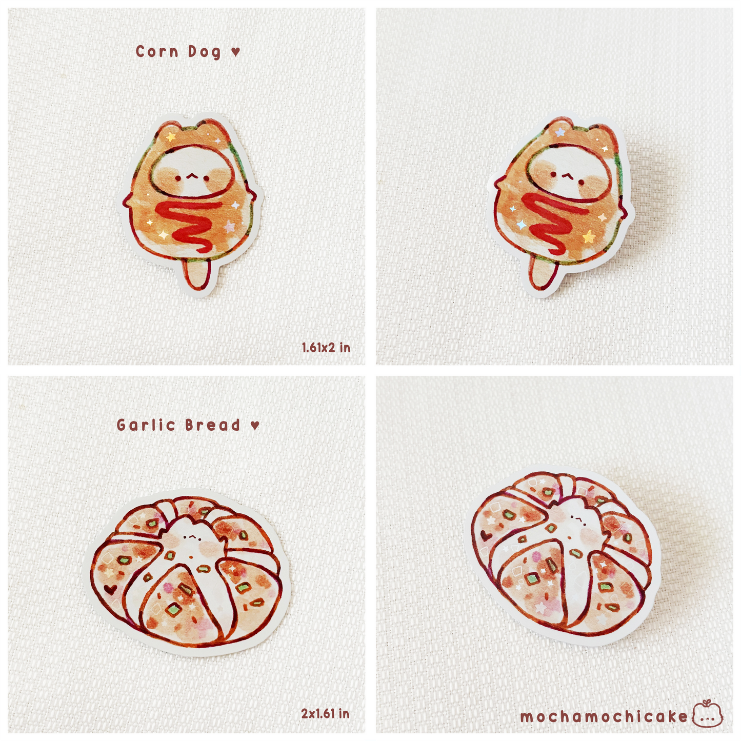 Cute Animal Foodies 4 Vinyl Stickers
